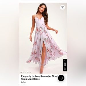 Lavender Floral Print Wrap Maxi Dress